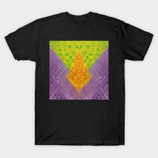 3RealmsM Unique Purple Yellow Green Orange Colorful Abstract Art T-Shirt